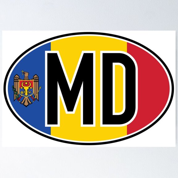 Poster Moldova International Vehicle Code - No Framed, Vintage Wall Art, Trendy Retro Print, Positive Quote Poster, Room Decor, Wall Art, 24x36