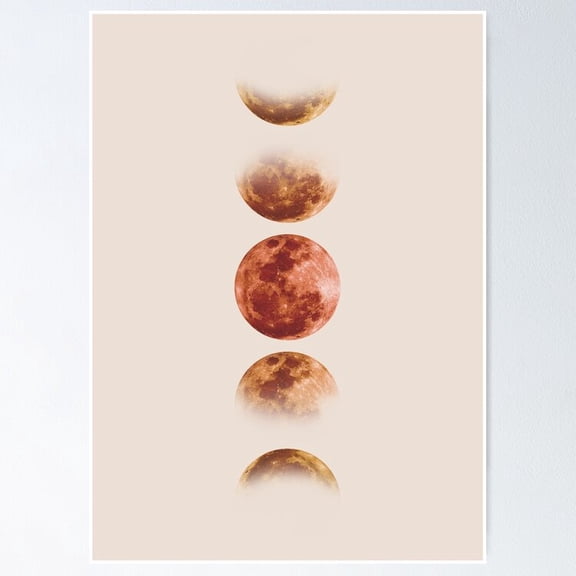 Poster Moon Phases Vintage Wall Arttrendy Retro Print Positive Quote Poster Room Decor Wall Art , Poster Only
