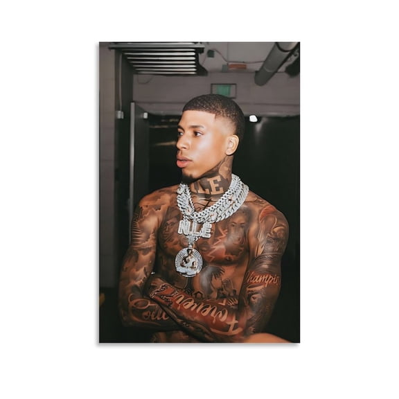 Poster NLE Choppa Rapper Art Artworks Canvas Poster Room Aesthetic Wall Art Prints Home Modern Decor Gifts 12x18inch(30x45cm)