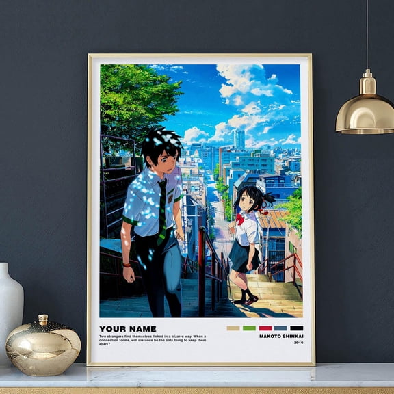 Poster Your Name Anime Movie Poster , Makoto Shinkai Kimi No Na Wa Print, Romantic Fantasy Wall Art, Japanese Animation Film Fan Gift Poster 8X12, UNFRAMED