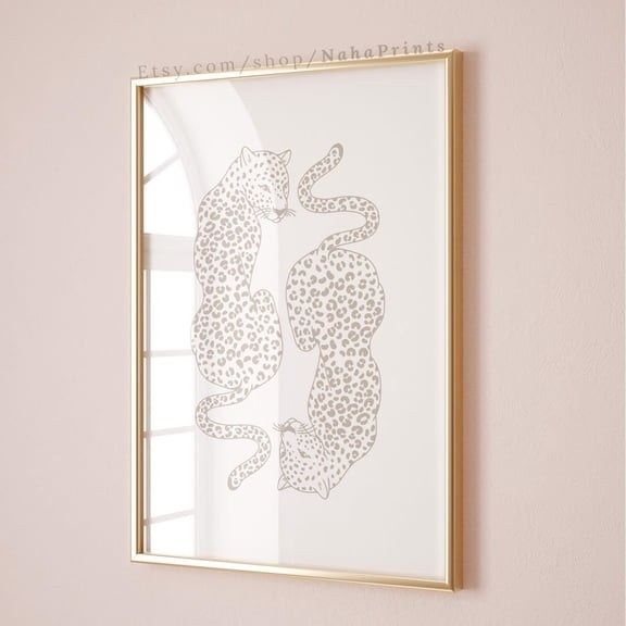 Poster Neutral Cheetah Print Trendy Beige Tan Wall Art Cheetah Apartment Decor Preppy Room Decor College Dorm Decor Art