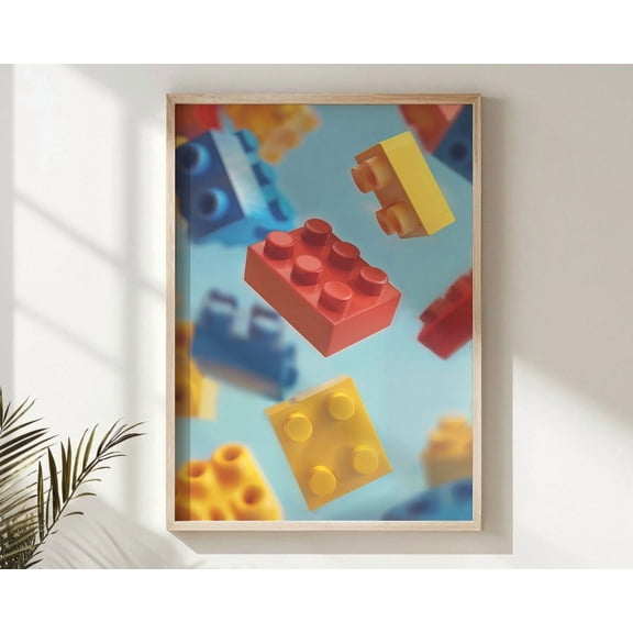 Poster Nursery Wall Art Playful Building Blocks Print Colorful Kids Room Decor Educational Toy Theme Perfect Decor Gift For Children