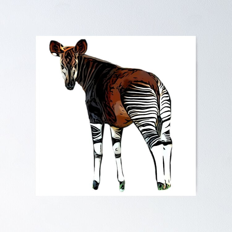 Poster Okapi - No Framed, Vintage Wall Art, Trendy Retro Print ...