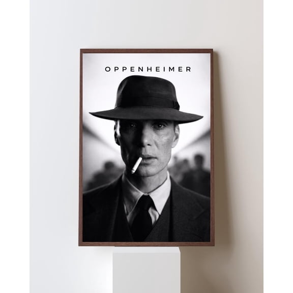 Poster Oppenheimer Movie Poster, Cillian Murphy Black And White Portrait, Christopher Nolan Film Wall Art, Dramatic Cinematic Print 24X36, UNFRAMED