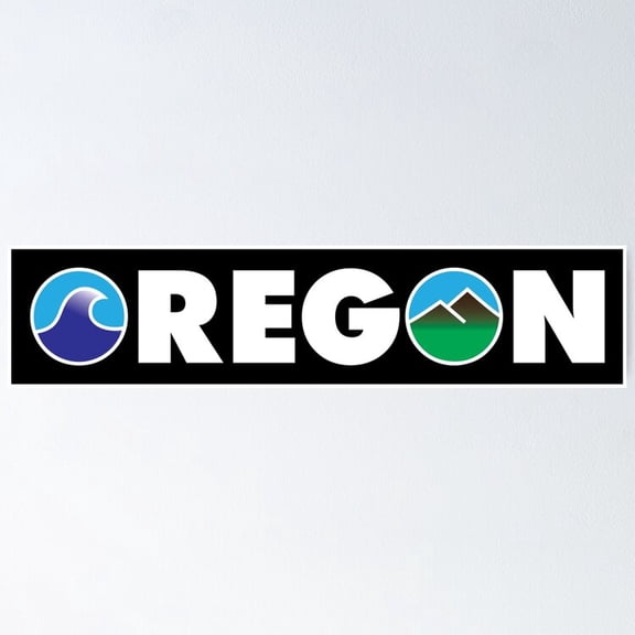 Poster Oregon Outdoor Logo Design (White Logo) - No Framed, Vintage Wall Art, Trendy Retro Print, Positive Quote Poster, Room Decor, Wall Art, 24x36