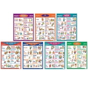 Poster Pals Spanish Educational & Language Teaching Verb Present Tense Posters, Large Colorful Charts, 7 pack