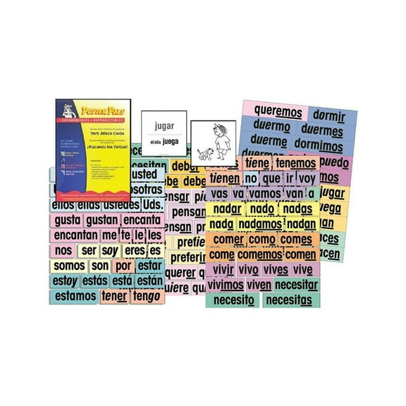 Poster Pals Verb Attack Card Set, Spanish