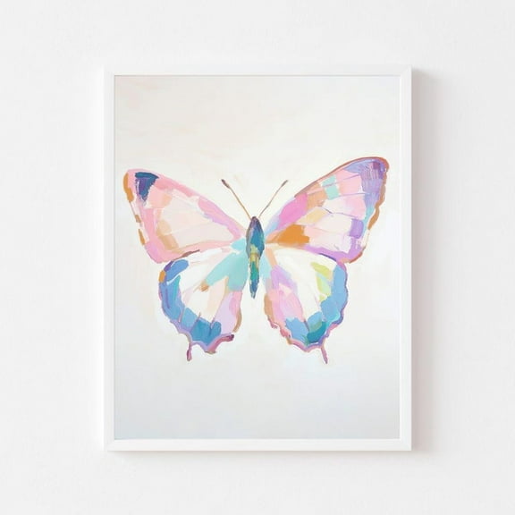 Kna Prints - Pastel Abstract Butterfly Painting Colorful Insect Wall Art Print Animal Watercolor Tween Girl'S Room Bug, UNFRAMED-12x18