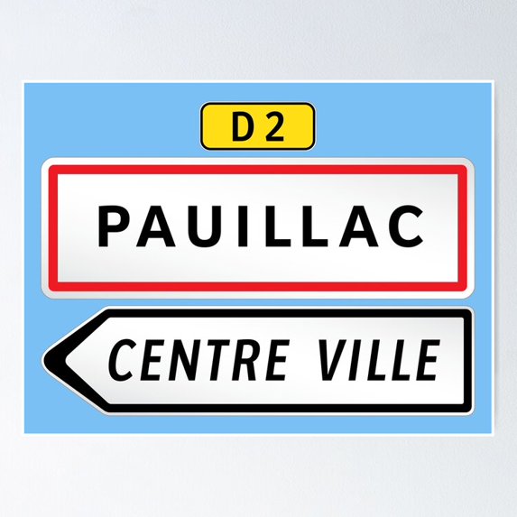 Poster Pauillac, France Village Road Sign - No Framed, Vintage Wall Art, Trendy Retro Print, Positive Quote Poster, Room Decor, Wall Art, 12x18