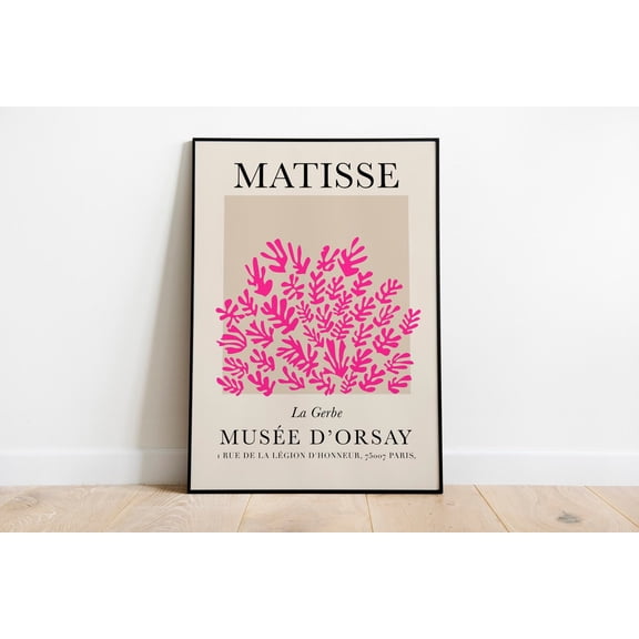 Poster Pink Wall Art Hot Pink Exhibition Posters Trendy Modern Art Cute Abstract Botanical Wall Art UNFRAMED Poster, Wall Art for Decor, Present, 24x36