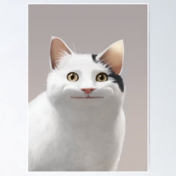 Poster Polite Cat Meme - No Framed, Vintage Wall Art, Trendy Retro Print, Positive Quote Poster, Room Decor, Wall Art, 8x12