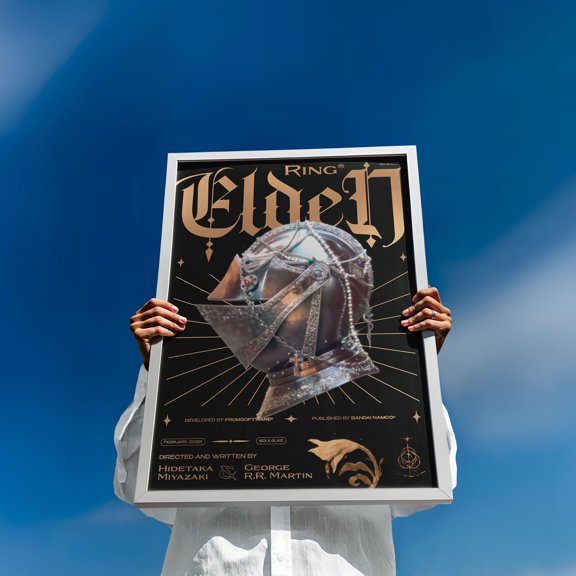 Poster Poster Print Fanart Elden Ring Poster | Dark Fantasy Wall Art | Tarnished Game Print | Fromsoftware Rpg Poster | Gamer Room Decor Gift 16X24, UNFRAMED