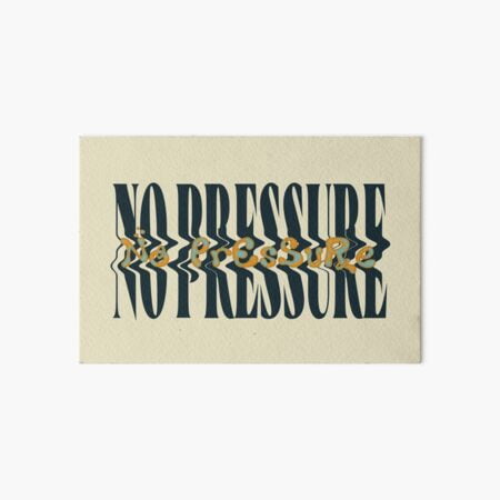 Poster No Pressure Stylized Logo - Logic Art Board Print - No Framed, Vintage Wall Art, Trendy Retro Print, Positive Quote Poster, Room Decor, Wall Art, 24x36