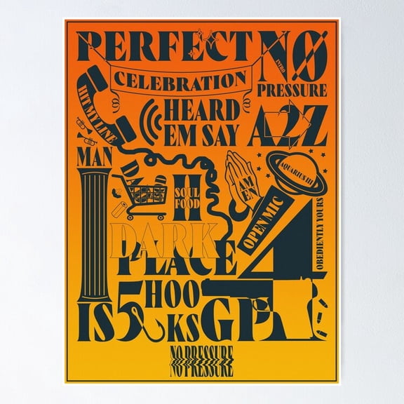 Poster No Pressure (Tracklist) Alternate Version - Logic - No Framed, Vintage Wall Art, Trendy Retro Print, Positive Quote Poster, Room Decor, Wall Art, 12x18