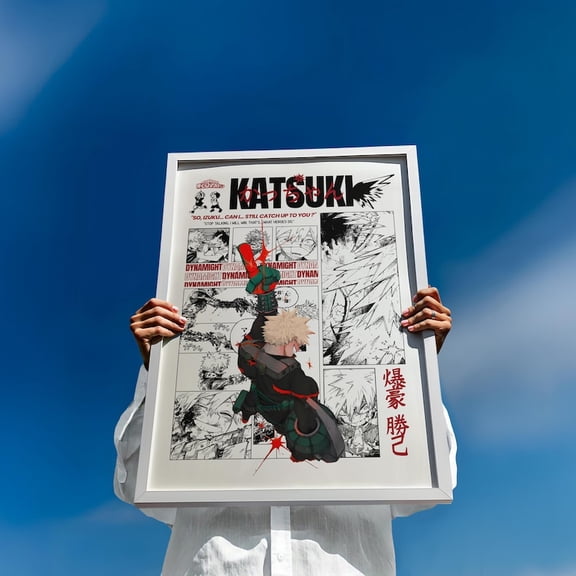 Poster Print Fanart Bakugo Katsuki - My Hero Academia, Dynamight Hero Illustration, MHA Fanart, Shonen Anime Poster, Bakugo Explosion Art 8x12 Inches, UNFRAMED