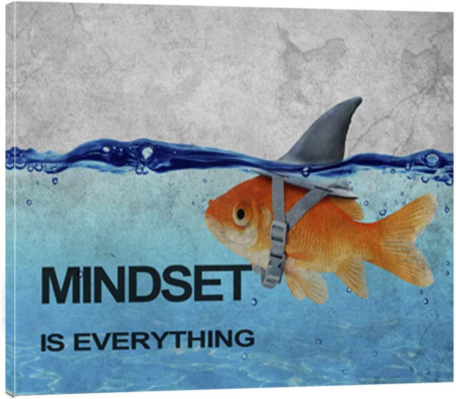 Poster Print Goldfish Mindset is Everything Motivational Inspirational Wall Art Canvas Print