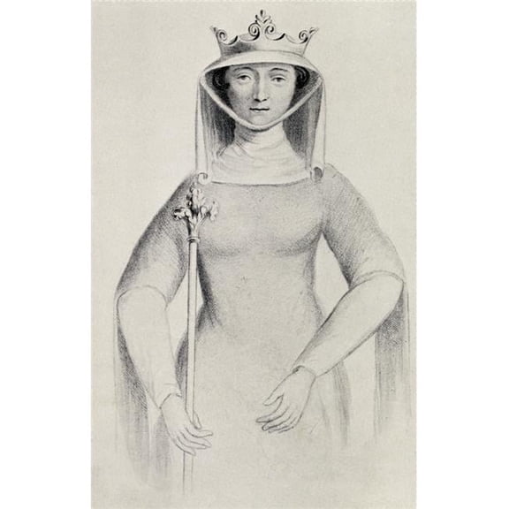 Poster Print Isabella of France Circa 1295 to 1358 Aka The She-Wolf of France - Queen Consort of Edward II of England