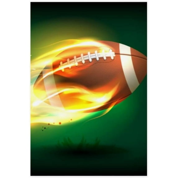 Poster Prints Wall Paper Art Decor Vintage Sports American Football Soccer Fire Flames 12x18 inch Photo Picture Poster for Home Bedroom Living Room Kitchen
