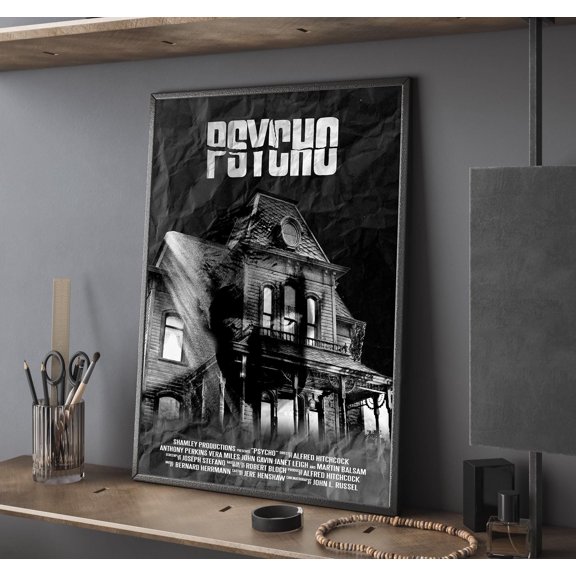 Poster Psycho Movie Poster, Wall Art, Home Decor, Perfect Gift, Unframed 16X24, UNFRAMED