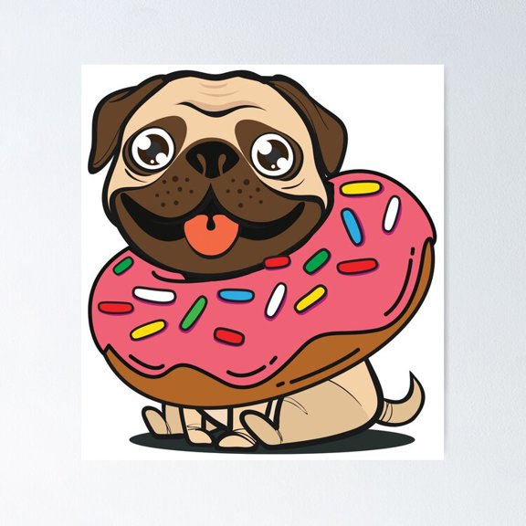 Poster Pug Poster - No Framed, Vintage Wall Art, Hot Trend!, 8x12