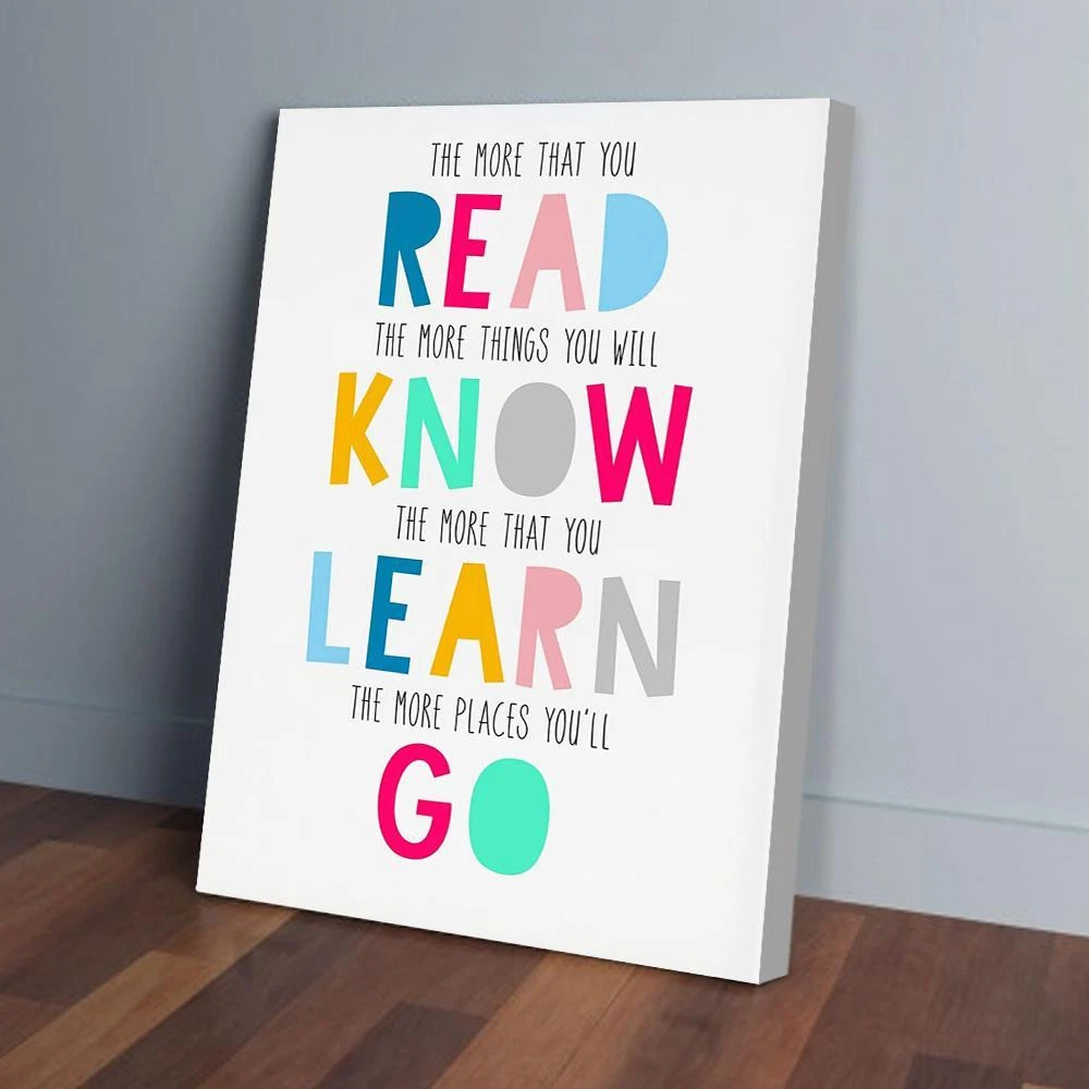 Poster Read Know Learn Go Library- UNFRAMED Poster Prints, Wall Art For ...