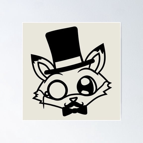 Poster Red Fox Sir Mr. Top Hat Monocle Glasses Rich Man - No Framed, Vintage Wall Art, Trendy Retro Print, Positive Quote Poster, Room Decor, Wall Art, 8x12
