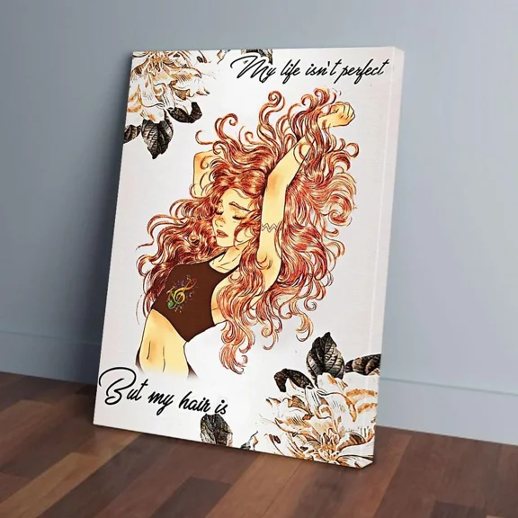 Poster Red Hair Girl Hairdresser Vertical- UNFRAMED Poster Prints, Wall Art For Home Decor Or Office - Great Gift Idea For Friends & Family, UNFRAMED-8x12