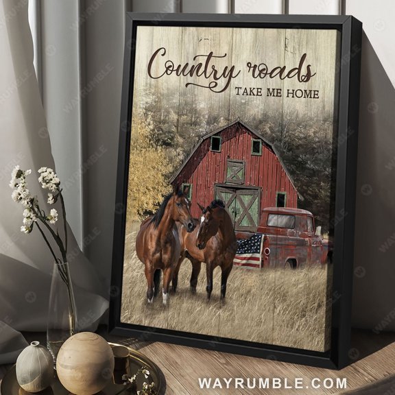 Poster Red house poster, Dream horses, Old barn, Country roads take me home - Jesus Portrait Poster Prints, Christian Wall Art WINXIE DECOR - 12X18, UNFRAMED