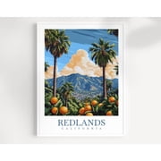 Poster Redlands Artwork Travel Print California Wall Art Redlands Wall Hanging Home Decor Redlands Gift Art Lovers California