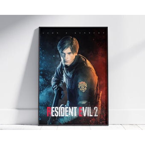 Poster Resident Evil Leon Kennedy Poster | Survival Horror Gaming Art Print WINXIE DECOR - 8X12, UNFRAMED
