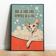 thumbnail image 1 of Poster Retro Cat In A Tub Poster Printable Bathroom Wall Art Get Naked Art Sphynx Cat Gift Bath Time Art Print Funny Kids Bathroom Wall Decor - No Framed, Vintage Wall Art, Hot Trend!, 24x36, 1 of 2