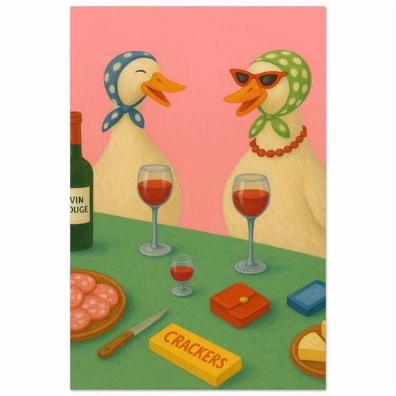 Poster Retro Duck Kitchen Wall Art Poster WINXIE DECOR - 8X12, UNFRAMED