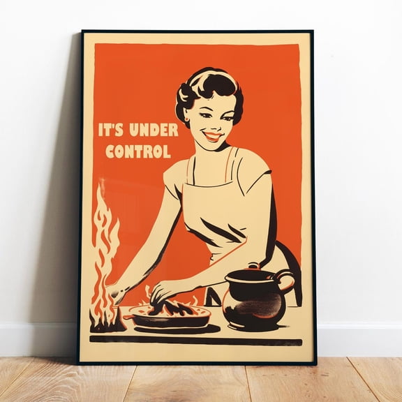Poster Retro Funny Kitchen Print Vintage Kitchen Art 50S Printable Kitchen Wall Art Cooking Print Happy Housewife Atomic Age Art Funny Chief Gift - No Framed, Vintage Wall Art, Hot Trend!, 8x12