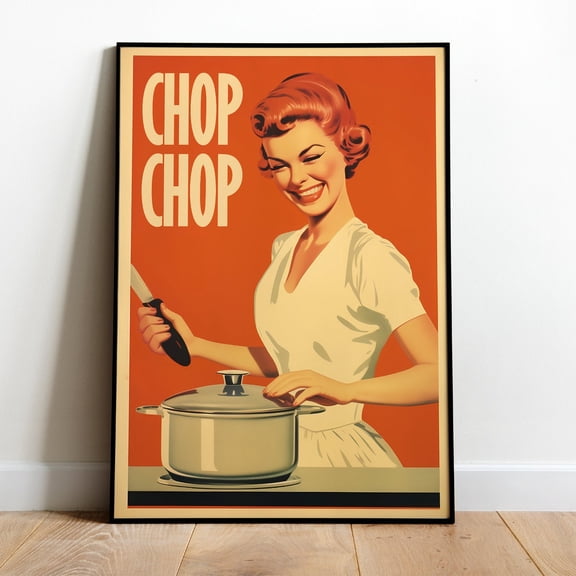 Poster Retro Kitchen Print Retro Kitchen Art Download Funny Kitchen Poster Trendy Retro Kitchen Wall Art Cooking Print Happy Housewife Funny Print - No Framed, Vintage Wall Art, Hot Trend!, 24x36