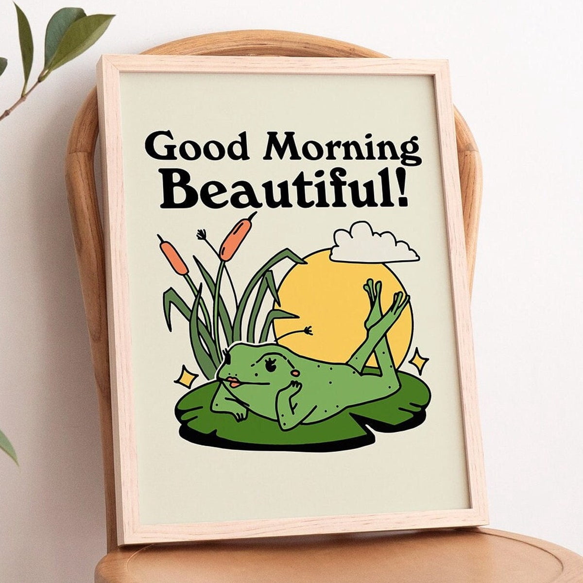 Poster Retro Pinup Frog Wall Print, Postive Quote, Vintage Funny Poster ...