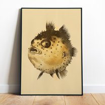 Poster Retro Puffer Fish Poster Printable Fish Wall Art For Bathroom Digital Print Vintage Tropical Fish Print Blowfish Wall Art Coastal Home Decor - No Framed, Vintage Wall Art, Hot Trend!, 8x12