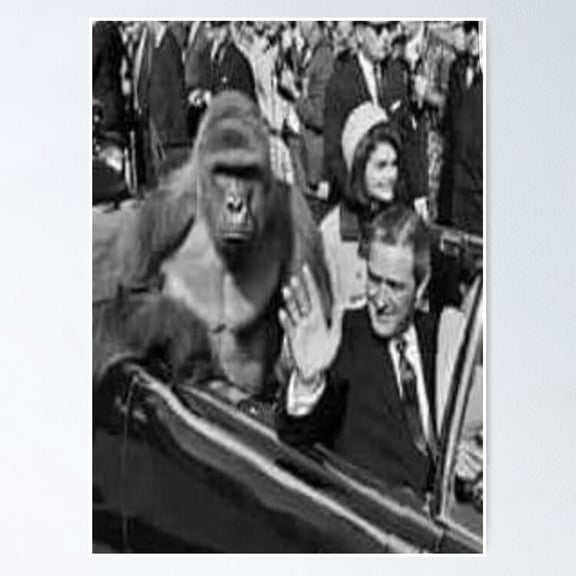 Poster Rip Harambe Jfk - No Framed, Vintage Wall Art, Trendy Retro Print, Positive Quote Poster, Room Decor, Wall Art, 24x36