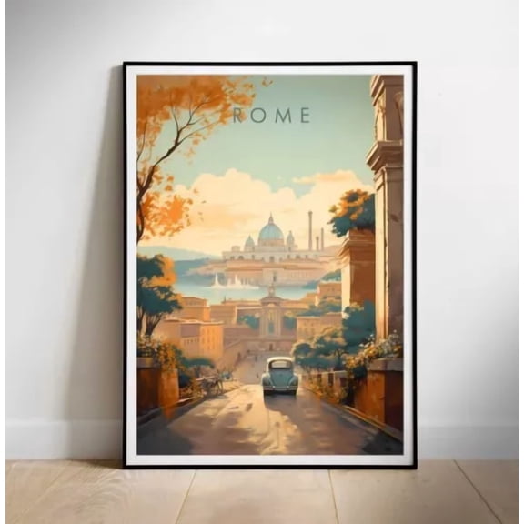 Poster Rome Travel Poster Print Wall Art Italy Home Decor Office Wall Art