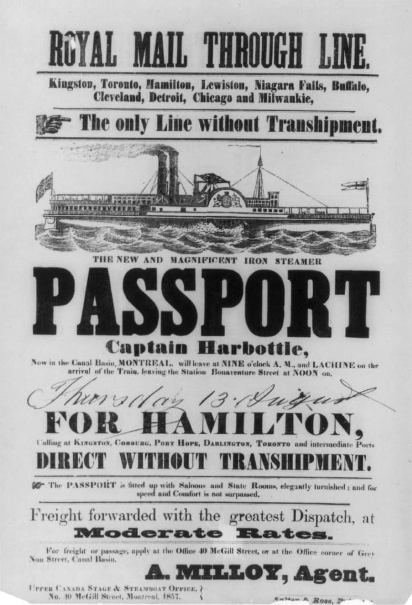 Poster Royal Mail Steamer Passport Canvas Art - (24 x 36)