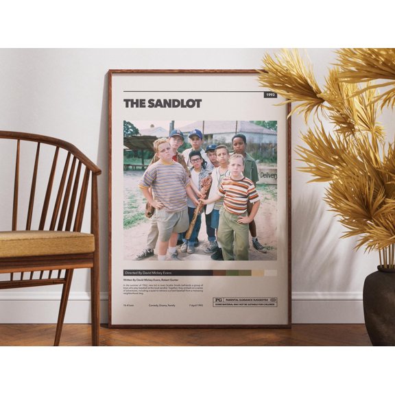 Poster The Sandlot Poster, Movie Lovers Gift, Home Decor, Gift Idea, Vintage Poster, Film Poster, Retro Poster, David Mickey Evans, Gift For Him 16X24, UNFRAMED