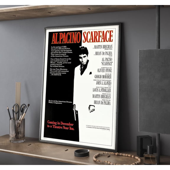 Poster Scarface Movie Poster, Wall Art, Home Decor, Perfect Gift, Unframed 24X36, UNFRAMED