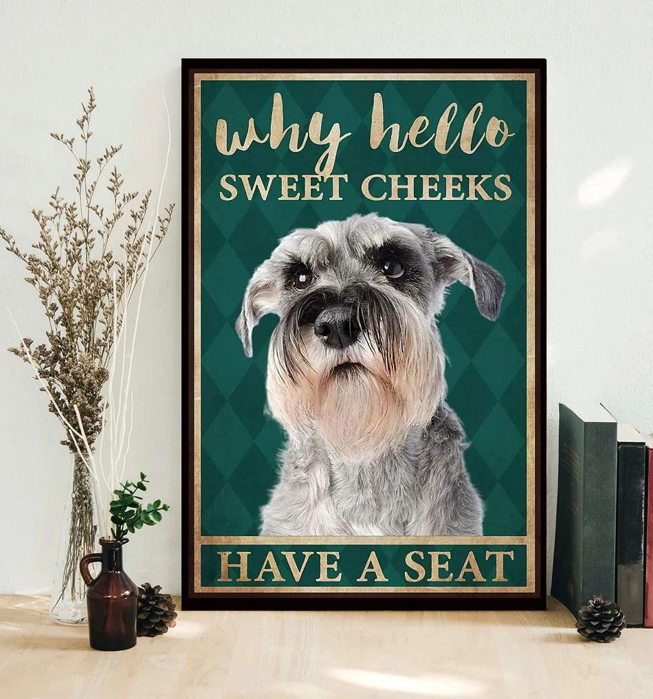 Vintage Cairn Terrier Tin Sign - Retro 'Why Hello Sweet Cheeks' Decor For Kitchen, Bar Or Man Cave