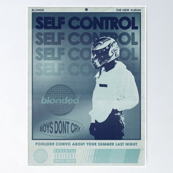 Poster Self Control - No Framed, Vintage Wall Art, Trendy Retro Print, Positive Quote Poster, Room Decor, Wall Art, 12x18