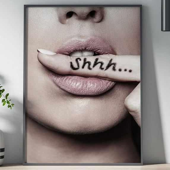Poster Shhh... Poster, Wall Art, Poster Print, Wall Decor, Silence, Quiet, Minimalist, Fashion, Photography Contemporary, Home Decor, - No Framed, Vintage Wall Art, Hot Trend!, 12x18