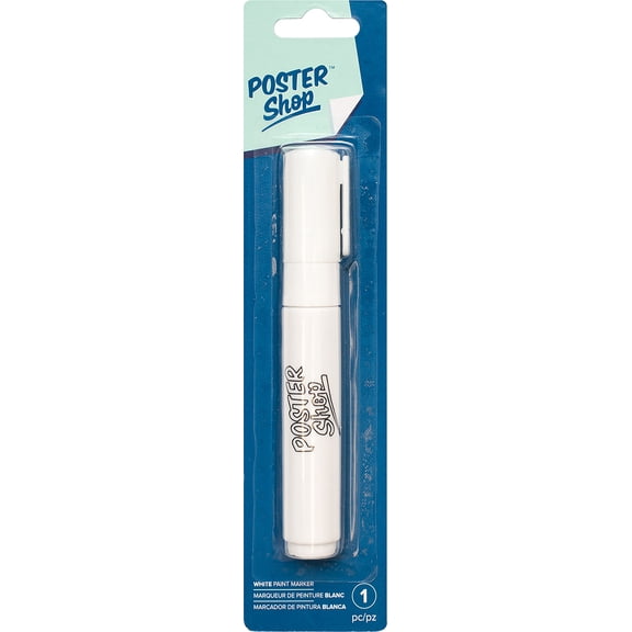 Poster Shop Opaque Marker 8mm Chisel Tip-White