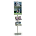 thumbnail image 1 of Poster Sign Stand for 24" x 36", Kiosk Display with 2 Literature Trays, 97.8"H (Silver Aluminum) (AP836LH2), 1 of 1