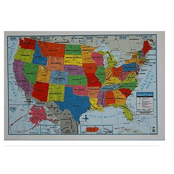 Poster Size Wall Map  United States of America 39.4" X 27.5"  Teaching Tree
