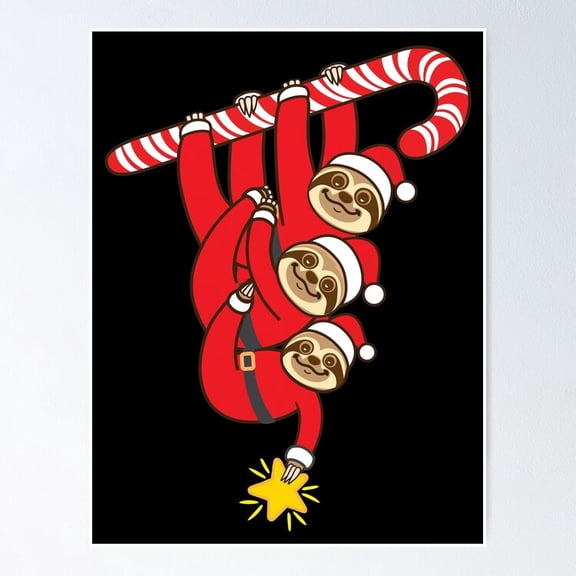 Poster Sloths Candy Poster - No Framed, Vintage Wall Art, Hot Trend!, 8x12