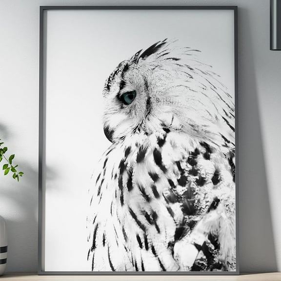 Poster Snow Owl Poster, Wall Art, Poster Print, Wall Decor, Wildlife, Nature, Birds, Owls, Winter, Snow, Minimalist, Contemporary, Home Decor - No Framed, Vintage Wall Art, Hot Trend!, 8x12
