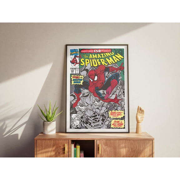 Poster Spiderman Comic Cover Art Poster, Semi-Glossy Print, Hero Wall Decor, Marvel Fan Gift, Superhero Art 8X12, UNFRAMED